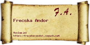Frecska Andor névjegykártya