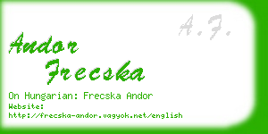 andor frecska business card